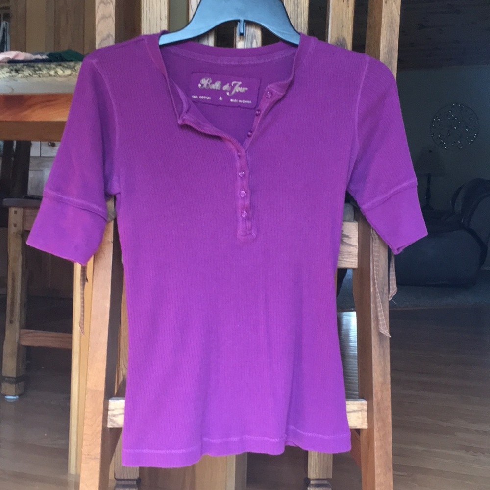 Purple button up t-shirt